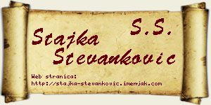 Stajka Stevanković vizit kartica